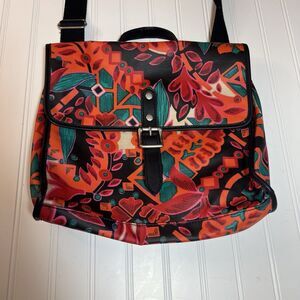 Fossil Bag Womens Multicolor Floral Crossbody Messenger Bag